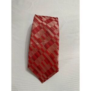 LANCEL PARIS Red Silk Tie Neck Tie